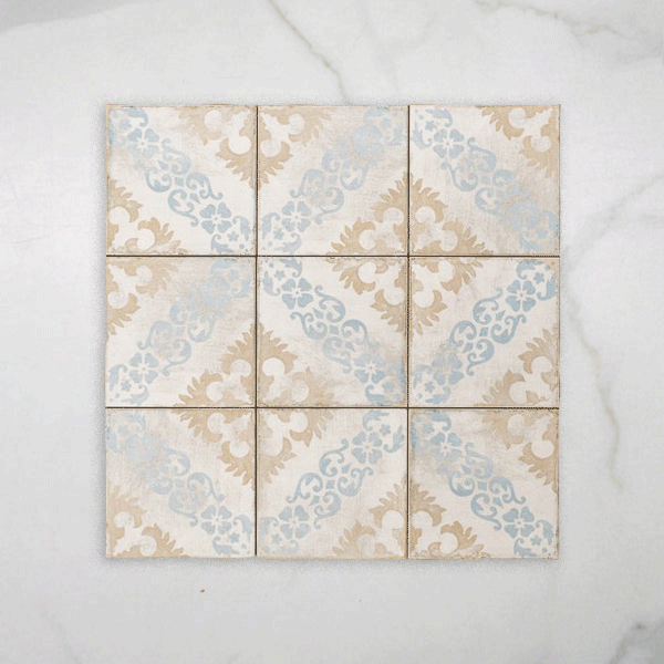 Valencia Retro Decor Matt P4 Cushioned Edge Porcelain Tile 150x150mm
