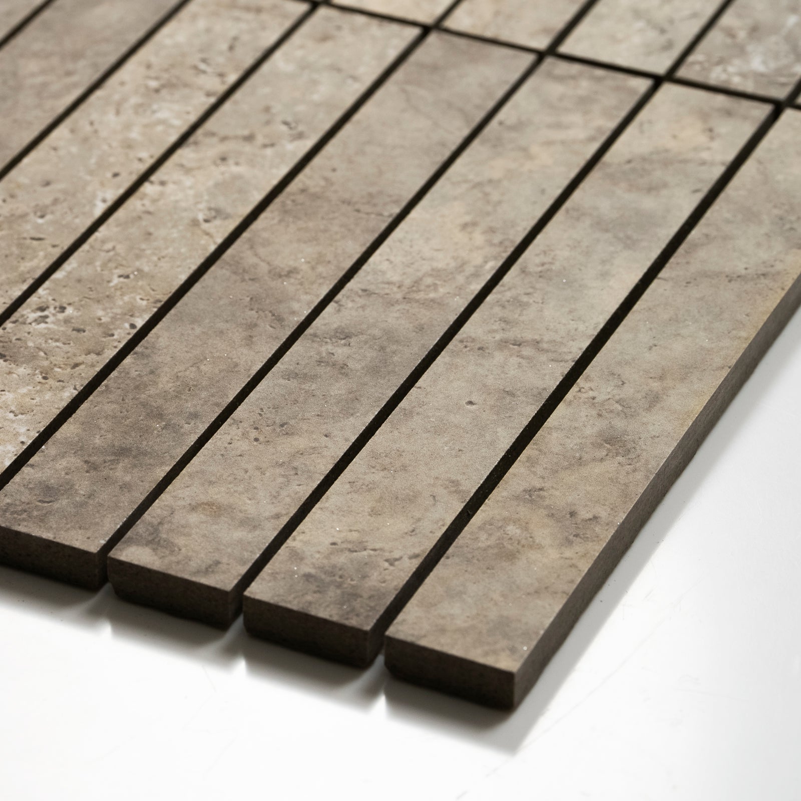 Oblique Valerie Rustic Porcelain Finger Mosaics P5 392 x 295mm sheets TRVSTTGFM - The Blue Space