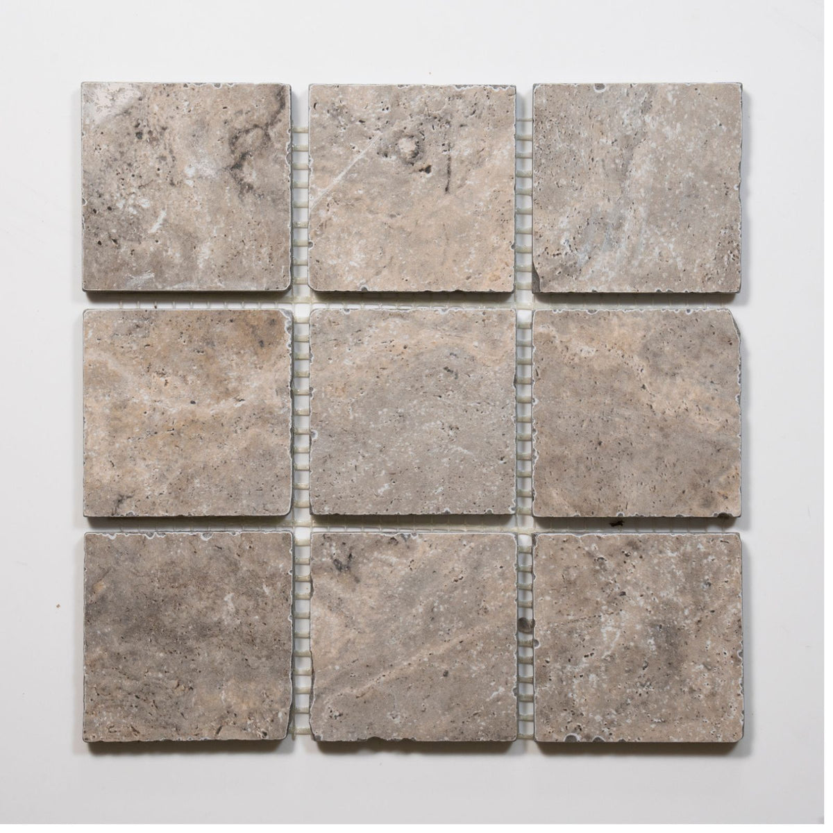Valerie Rustic Travertine Straight Bond Cobblestone Porcelain Tile ...