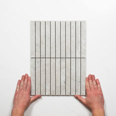 Pattern with Hand Valerie Silver Porcelain Finger Mosaics P5 392 x 295mm sheets TRVICTGFM - The Blue Space