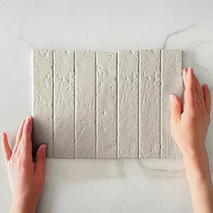 Vanilla Blaire Brick Tile Textured Gloss 45 x 230 x 8mm Porcelain