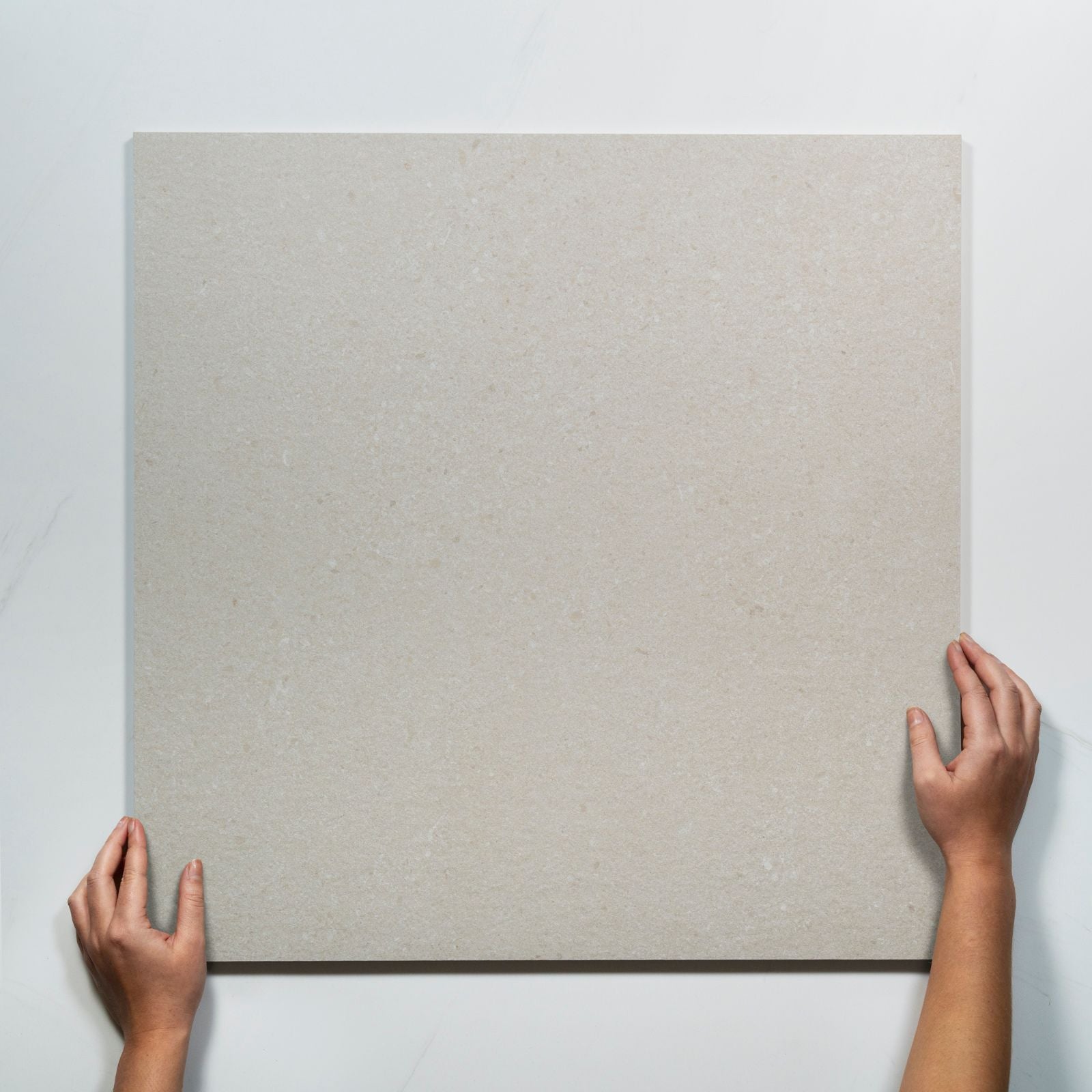 With Hand Vela Cream Matte Porcelain Tile 600 x 600mm SPACRM2 - The Blue Space