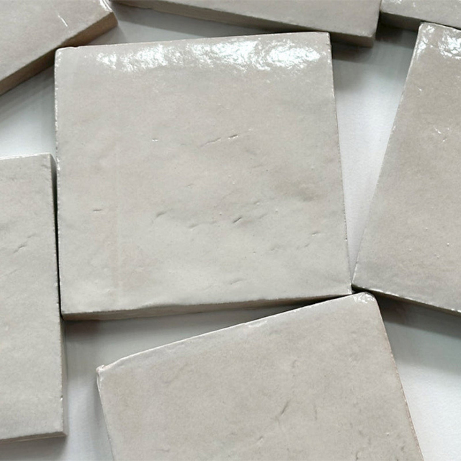 Off-White Evelyn Handmade Zellige Gloss 100 x 100 x 12mm SANDZELLIGE100 - The Blue Space