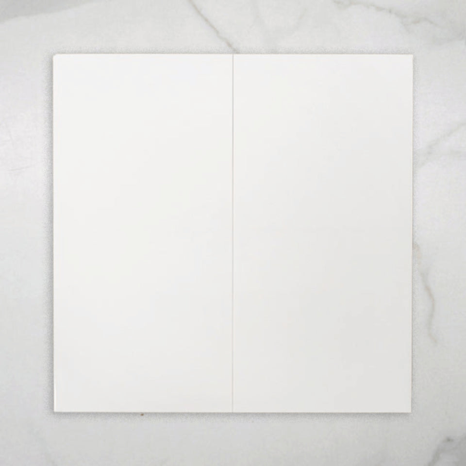 White Gemma Tile Rectified Matt 300 x 600 x 9mm Ceramic