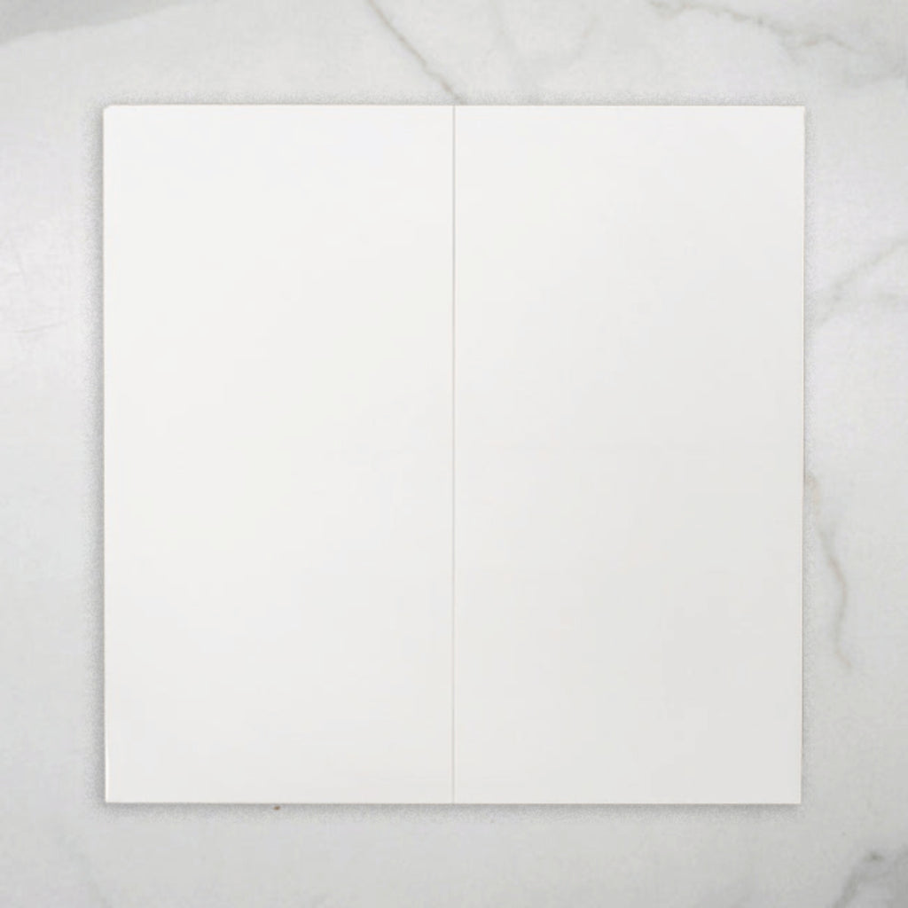 White Gemma Tile Rectified Matt 300 x 600 x 9mm Ceramic