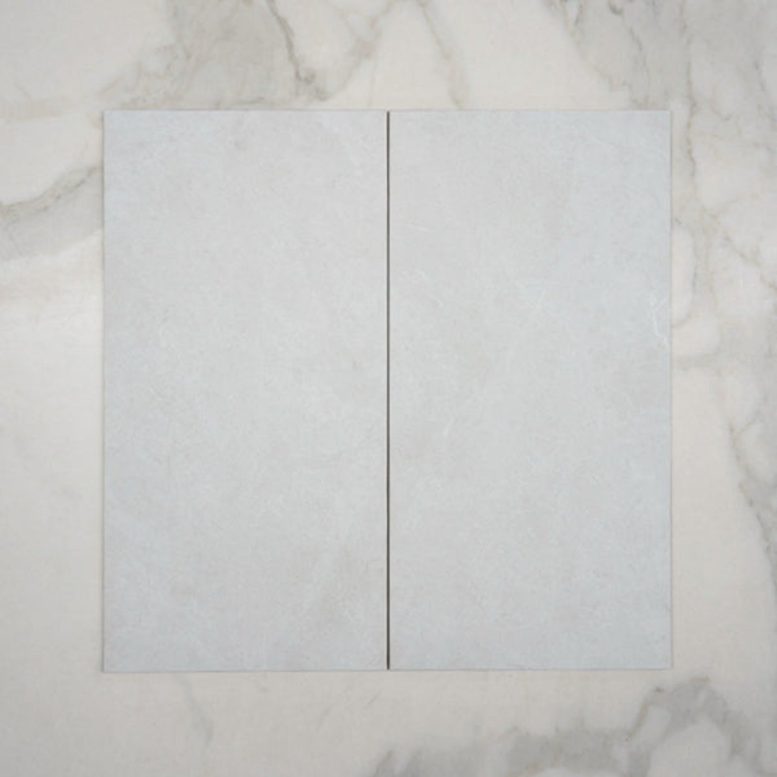 Double No Hand White Tilly Tundra Stone Tile Tech Grip 300 x 600 x 10mm Porcelain  - The Blue Space