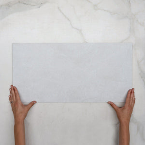White Tilly Tundra Stone Tile Tech Grip 300 x 600 x 10mm Porcelain