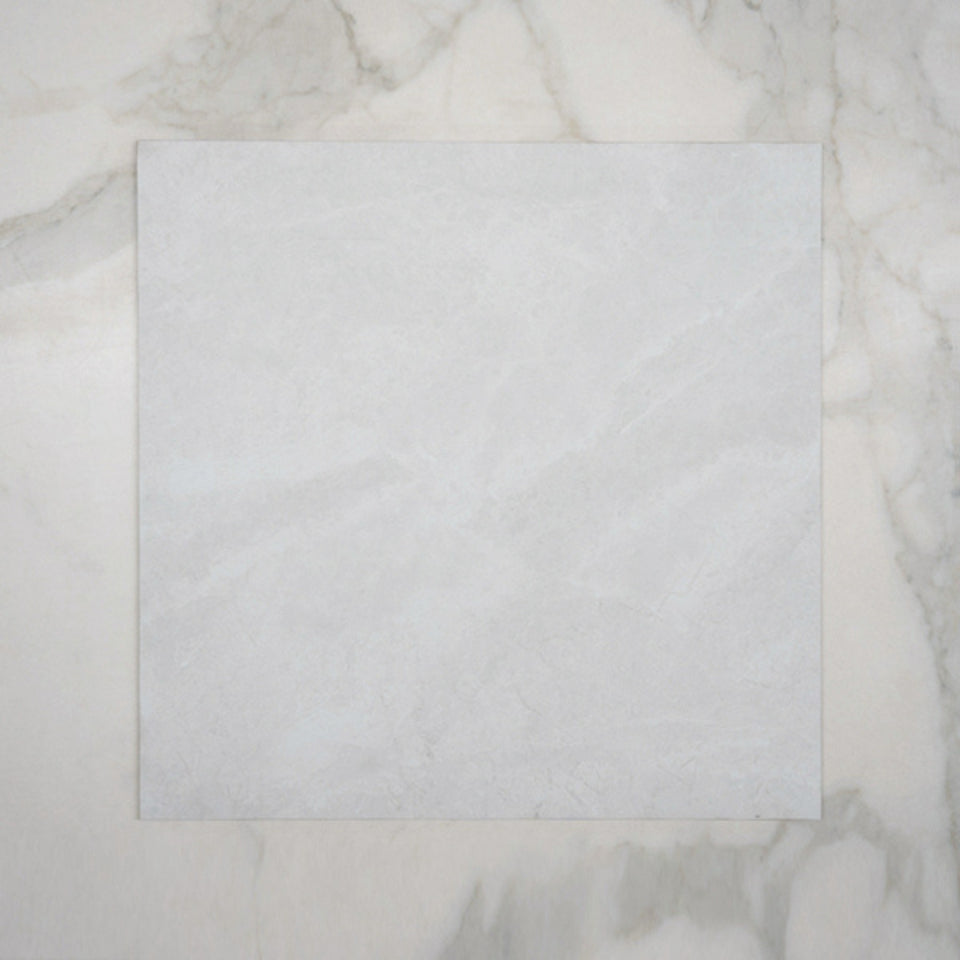 White Tilly Tundra Stone Tile Tech Grip 600 x 600 x 10mm Porcelain