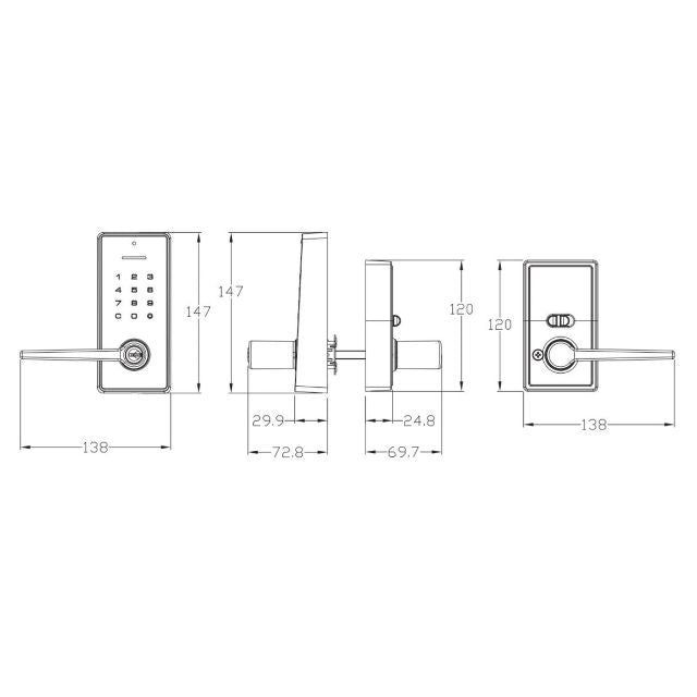 Yale Libi Digital Lever Keyed Matte Black