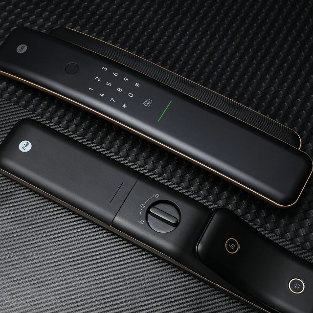 Device Yale Luna Pro+ Smart Push/Pull Mortice Lock with Yale Home Module Champagne Gold YLN/60/HK/NG - The Blus Space 