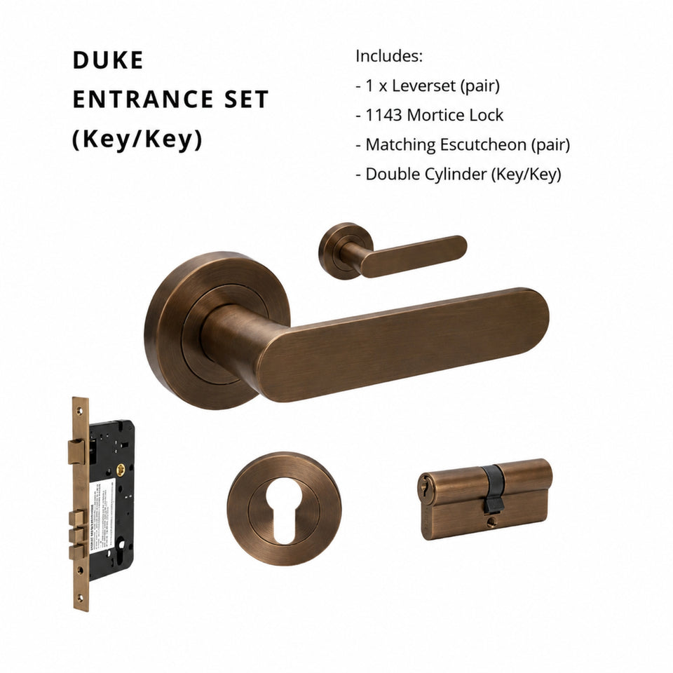 Zanda Duke Entrance Set 70mm Key/Key Ember Bronze