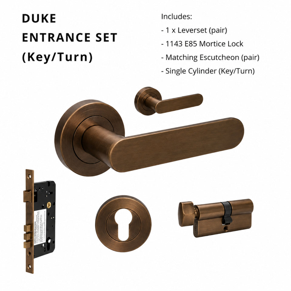Zanda Duke Entrance Set 70mm Key/Turn Ember Bronze