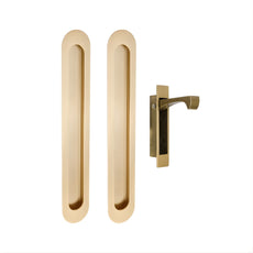 Zanda Duke Flush Pull Kit 250 x 40mm Satin Brass 5268.SB - The Blue Space