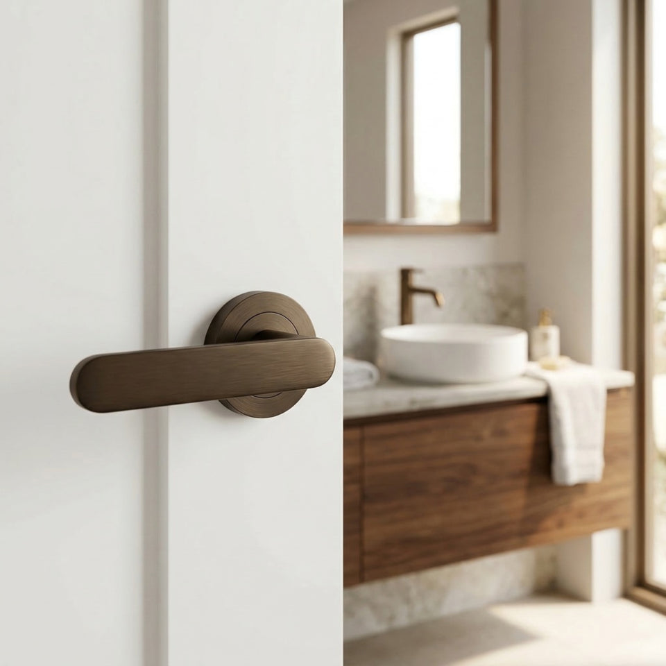 Zanda Duke Passage Door Handle Set Ember Bronze