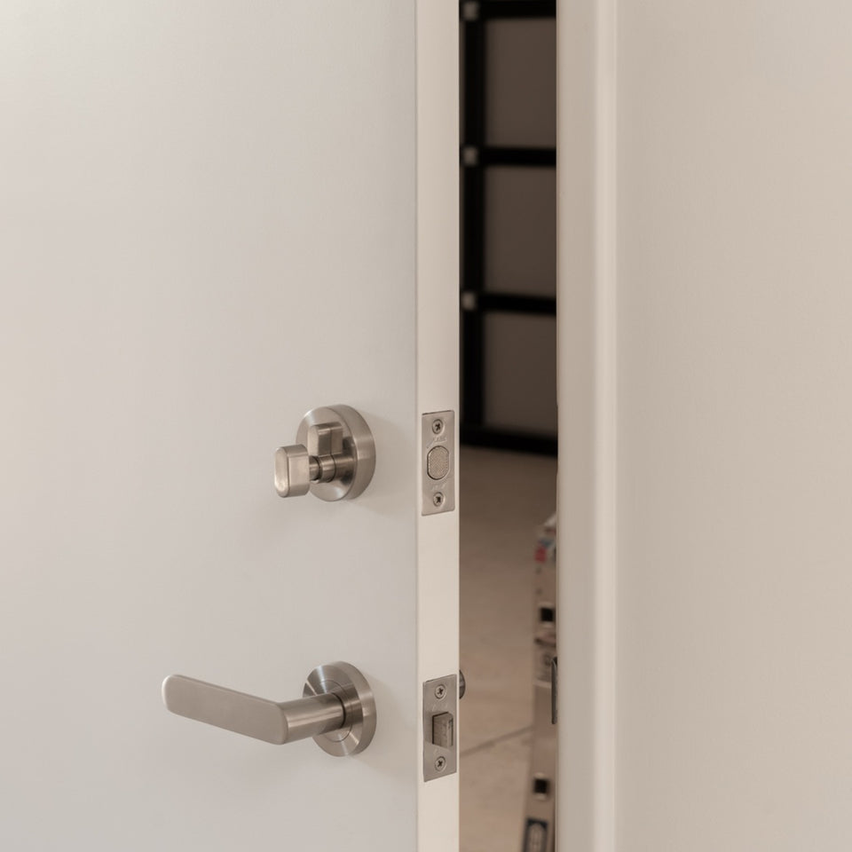 Zanda Duke Privacy Door Handle Set Brushed Nickel