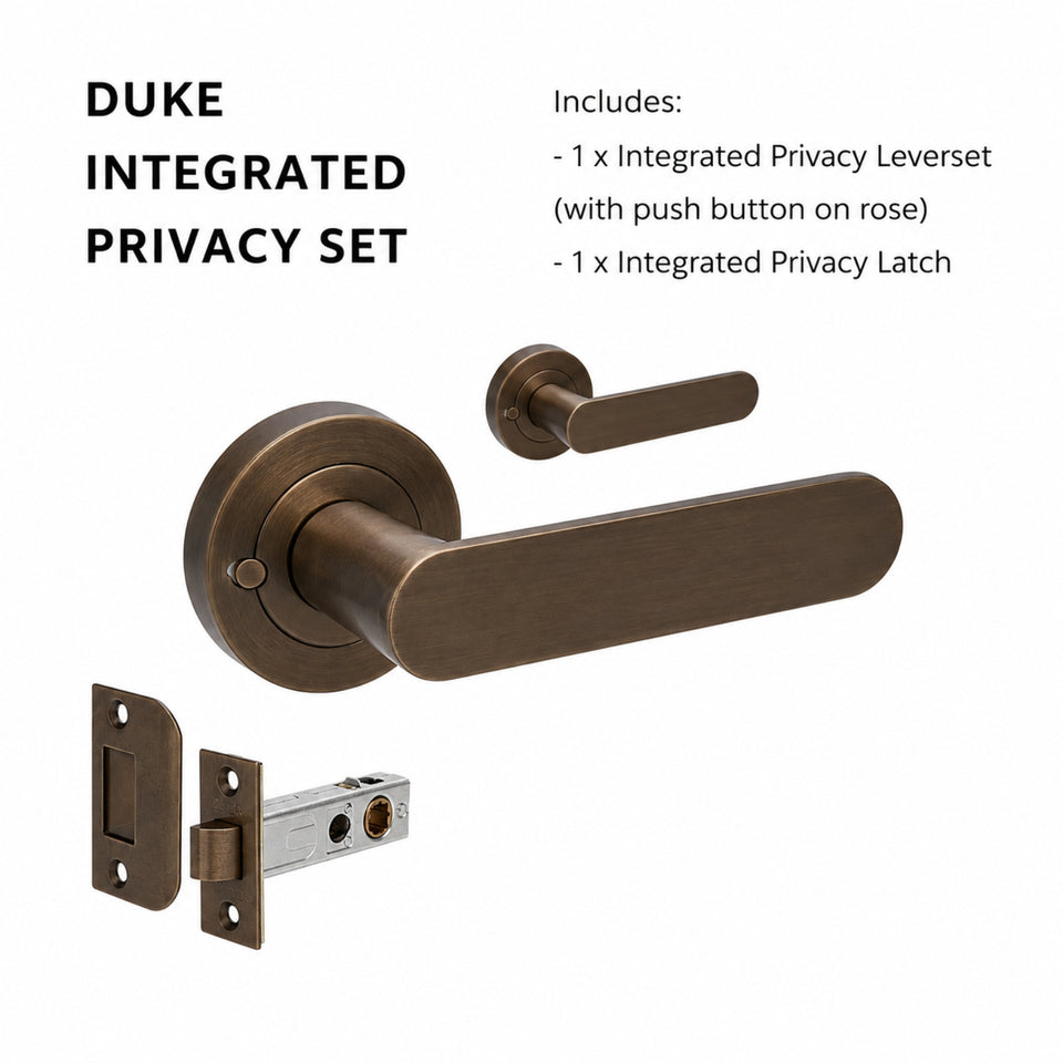 Zanda Duke Privacy Door Handle Set Ember Bronze