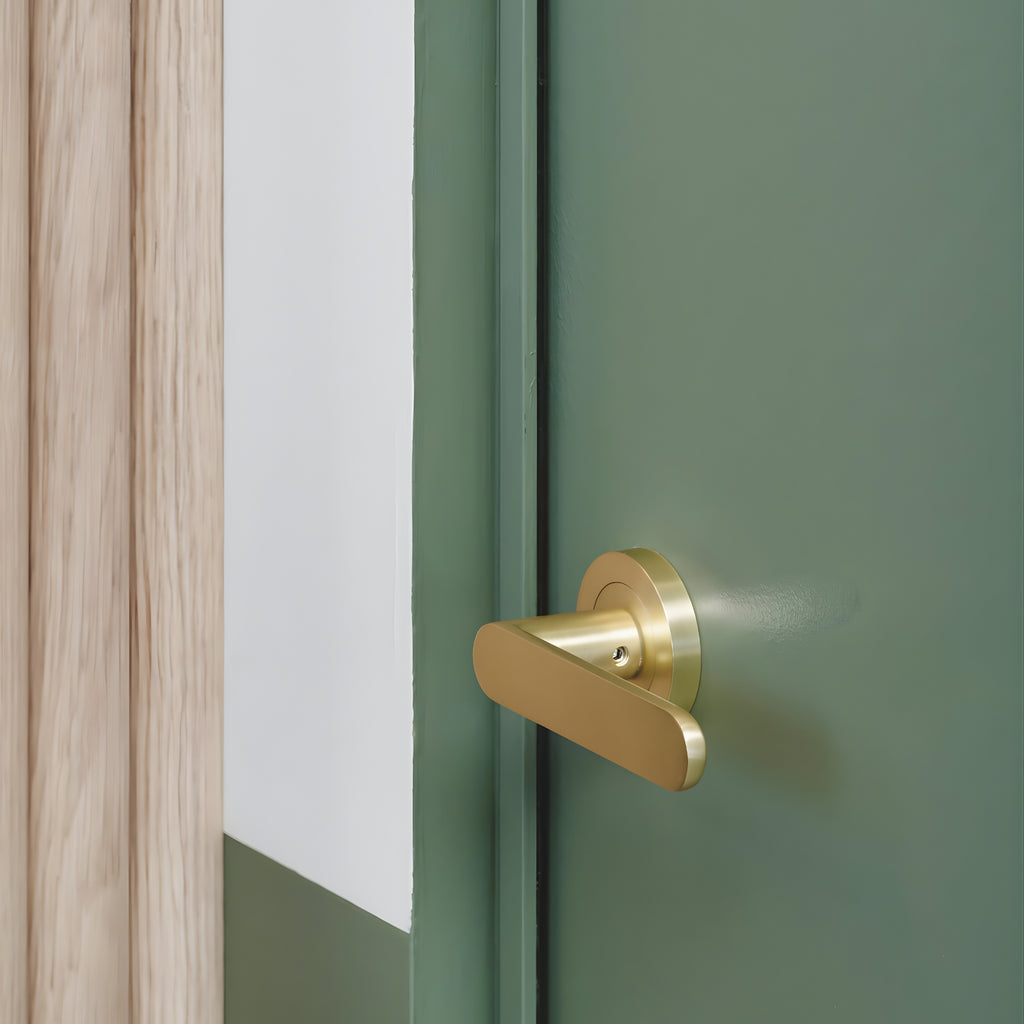 Zanda Duke Privacy Door Handle Set Satin Brass Online at The Blue Space
