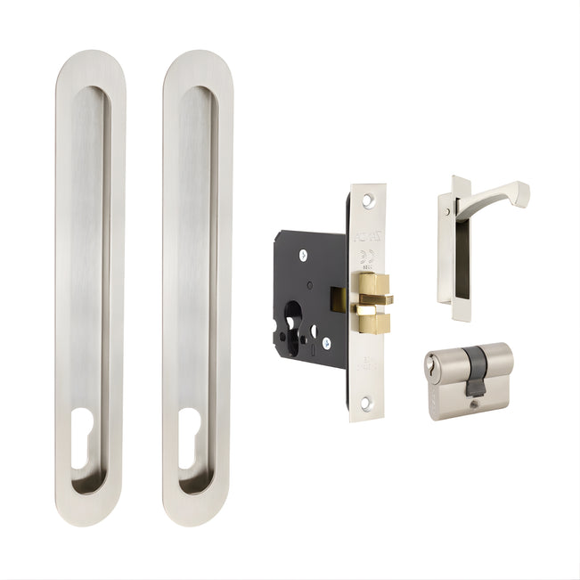 Zanda Duke Sliding Door Euro Lock Kit 250 x 40mm Stainless Steel 1185.SS - The Blue Space
