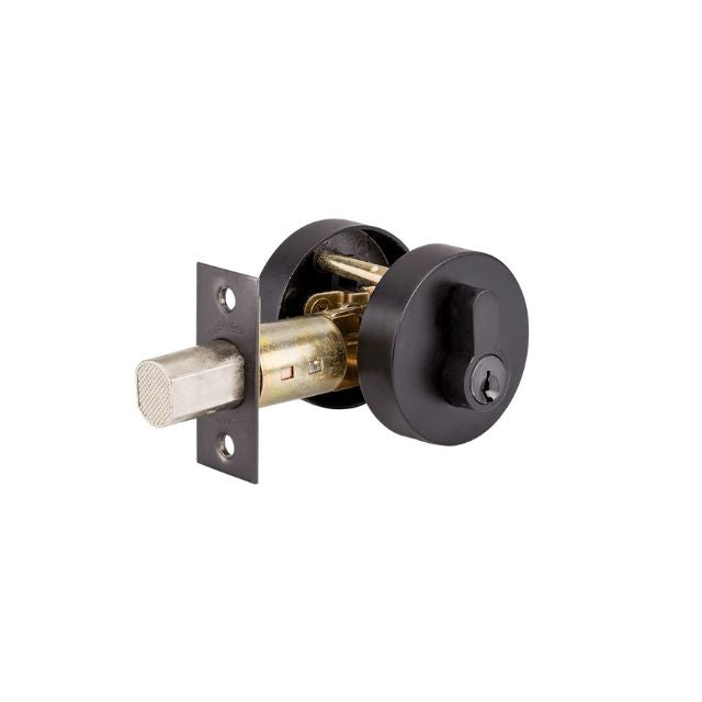 Zanda Futura Round Slimline Double Cylinder Deadbolt Matte Black