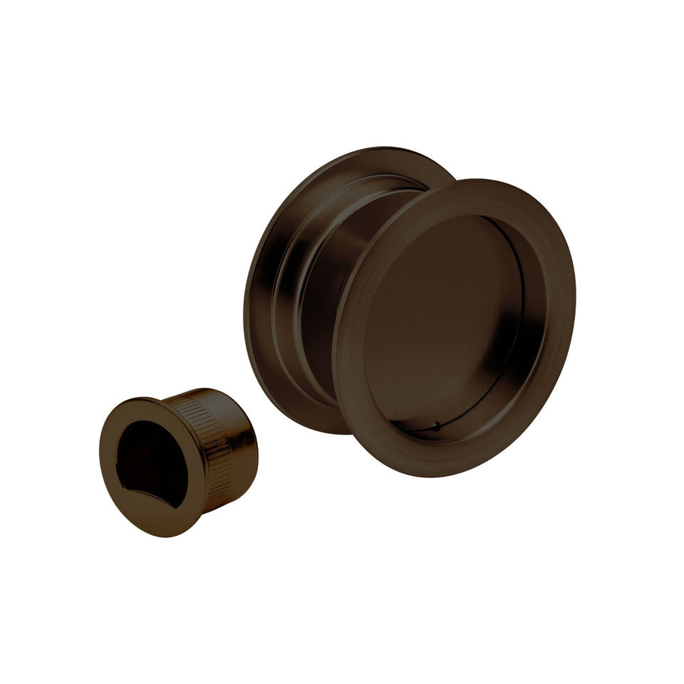 Zanda Round Cavity Sliding Passage Door Handle Kit Ember Bronze