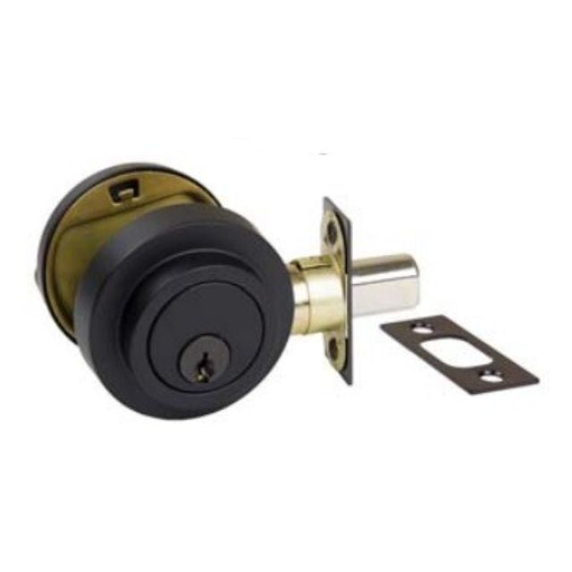 Zanda Round Slimline Deadbolt Single Cylinder Matte Black