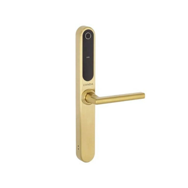 Lock Sb Zanda Stealth Smart Lock Longplates Satin Brass 1326.SB - The Blue Space