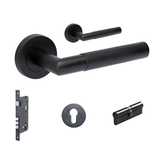 zanda-vertex-70mm-entrance-single-cylinder-key-key-lever-set-matte-black-10034.3.BLK-the-blue-space