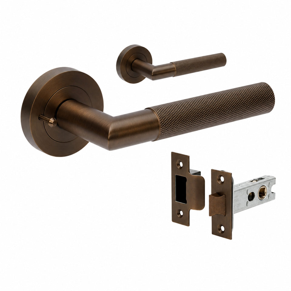 Zanda Vertex Privacy Lever Set Ember Bronze
