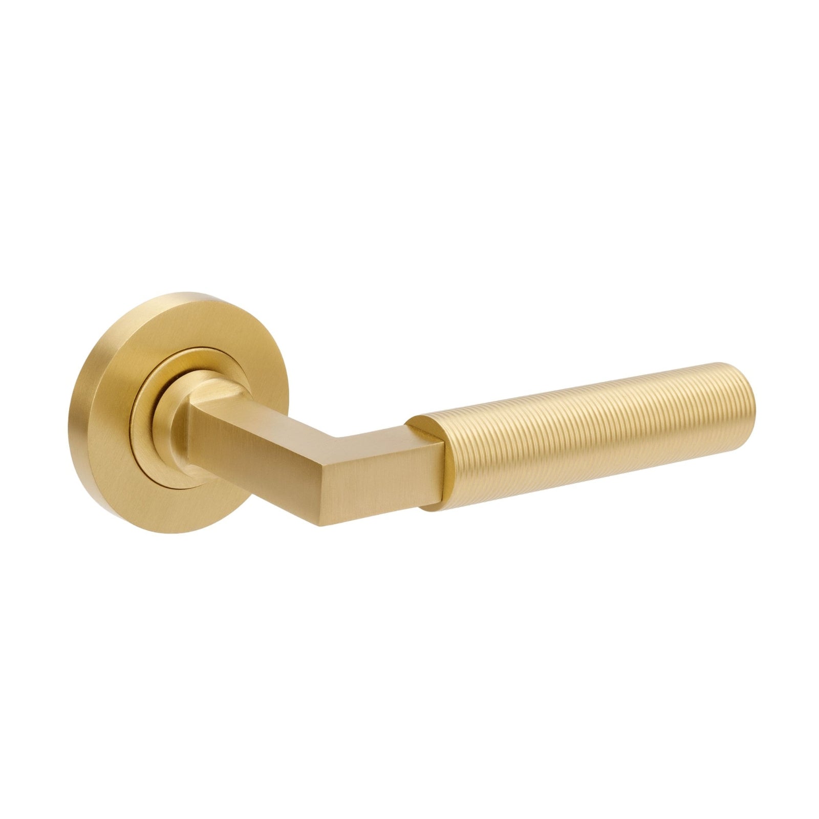 Zanda Zurich Fluted Dummy Lever Set (LH) Satin Brass 9355.DL.SB - The Blue Space