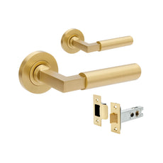 Set Zanda Zurich Fluted Passage Lever Set Satin Brass 9356.SB - The Blue Space