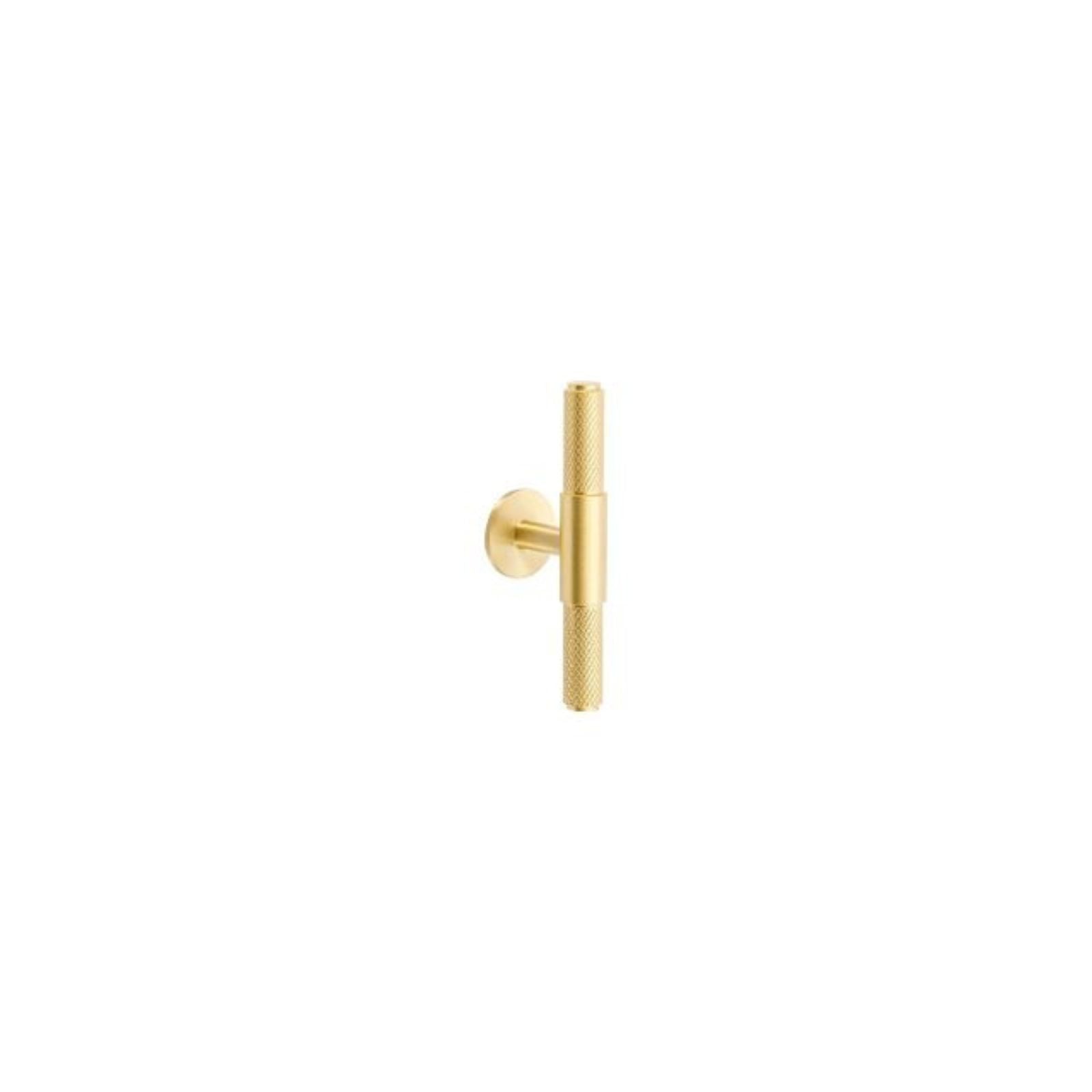 Zanda Zurich Knurled T-Knob Satin Brass 10697.SB - The Blue Space