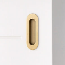 Zanda Duke Flush Pull 120 x 40mm Satin Brass - The Blue Space