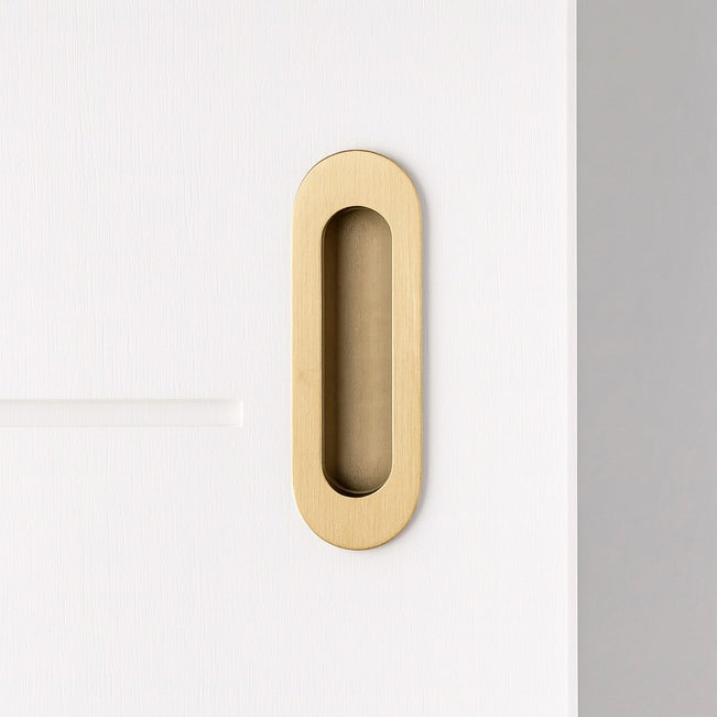 Zanda Duke Flush Pull 120 x 40mm Satin Brass - The Blue Space