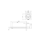 Technical Drawing - Phoenix Ortho Wall Basin/Bath Outlet 200mm - Chrome