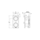 Technical Drawing - Phoenix Ortho Twin Shower Wall Mixer - Brushed Nickel