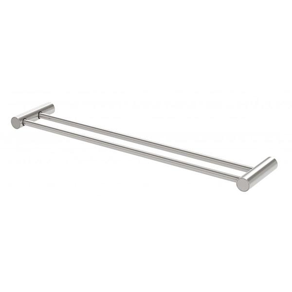Phoenix Vivid Slimline Double Towel Rail - Brushed Nickel