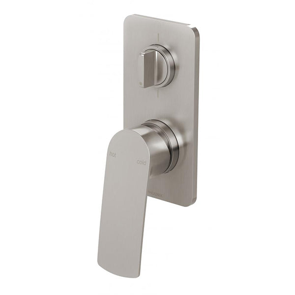 Phoenix Mekko Shower/Bath Mixer With Diverter - Brushed Nickel online at The Blue Space