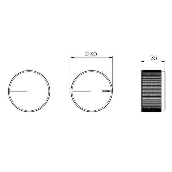 Technical Drawing - Phoenix Axia Wall Top Assembles - Chrome