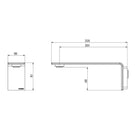 Techncial Drawing - Phoenix Axia Wall Basin / Bath Outlet 200mm - Chrome