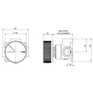 Technical Drawing - Phoenix Axia Shower/Wall Mixer 
