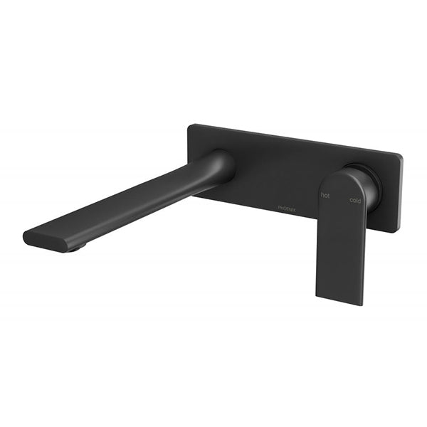 Phoenix Teel Wall Basin/Bath Mixer Set 200mm - Matte Black at the Blue Space