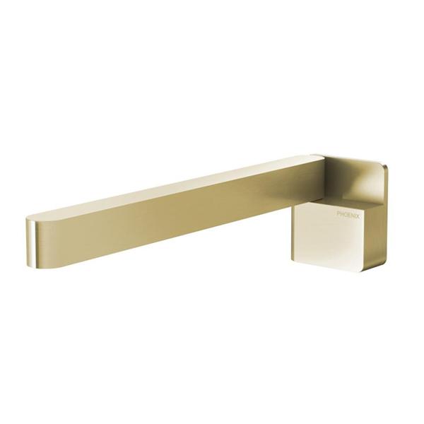 Phoenix Designer Swivel Bath Outlet 230mm Square - Brushed Gold - The Blue Space