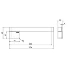 Technical Drawing - Phoenix Designer Swivel Bath Spout 230mm Square