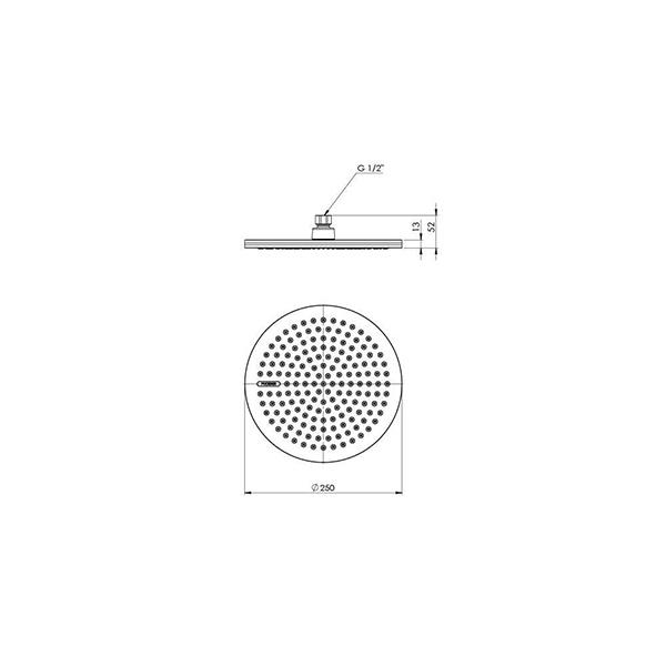 Phoenix NX Quil Shower Rose - Chrome/Black
