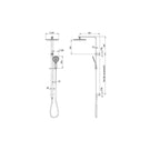 Technical Drawing - Phoenix NX Quil Twin Shower - Chrome/Black