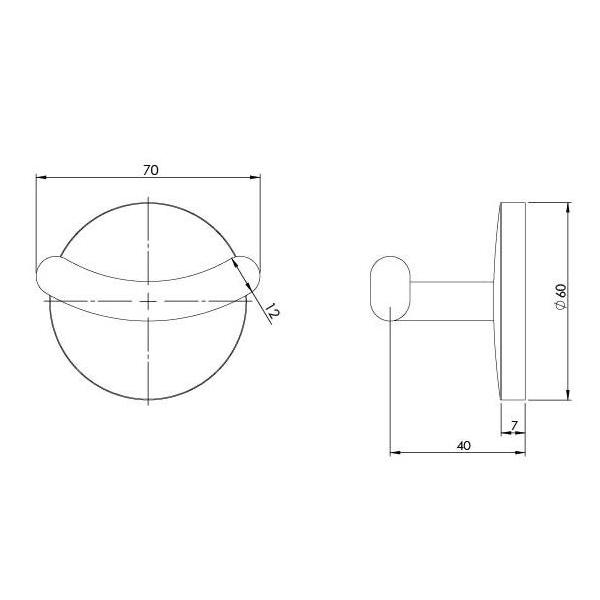 Phoenix Festival Robe Hook Technical Drawing - The Blue Space