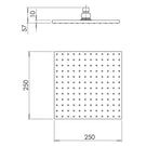 Phoenix Lexi Shower Rose Only 250mm Square - Chrome technical drawings