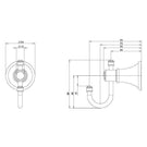 Phoenix Nostalgia Robe Hook Technical Drawing - The Blue Space