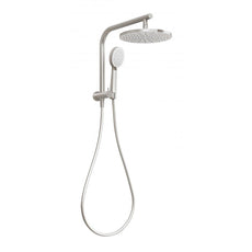 Phoenix Vivid Slimline Compact Twin Shower - Brushed Nickel - The Blue Space