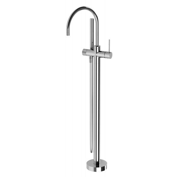Phoenix Vivid Slimline Floor Mounted Bath Mixer with Hand Shower - Chrome